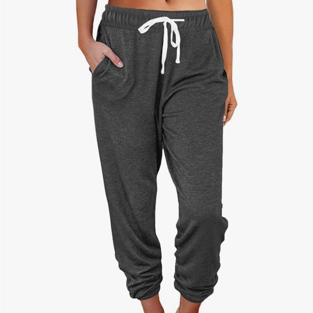 Charcoal Jogger Pants with Drawstring NWOT